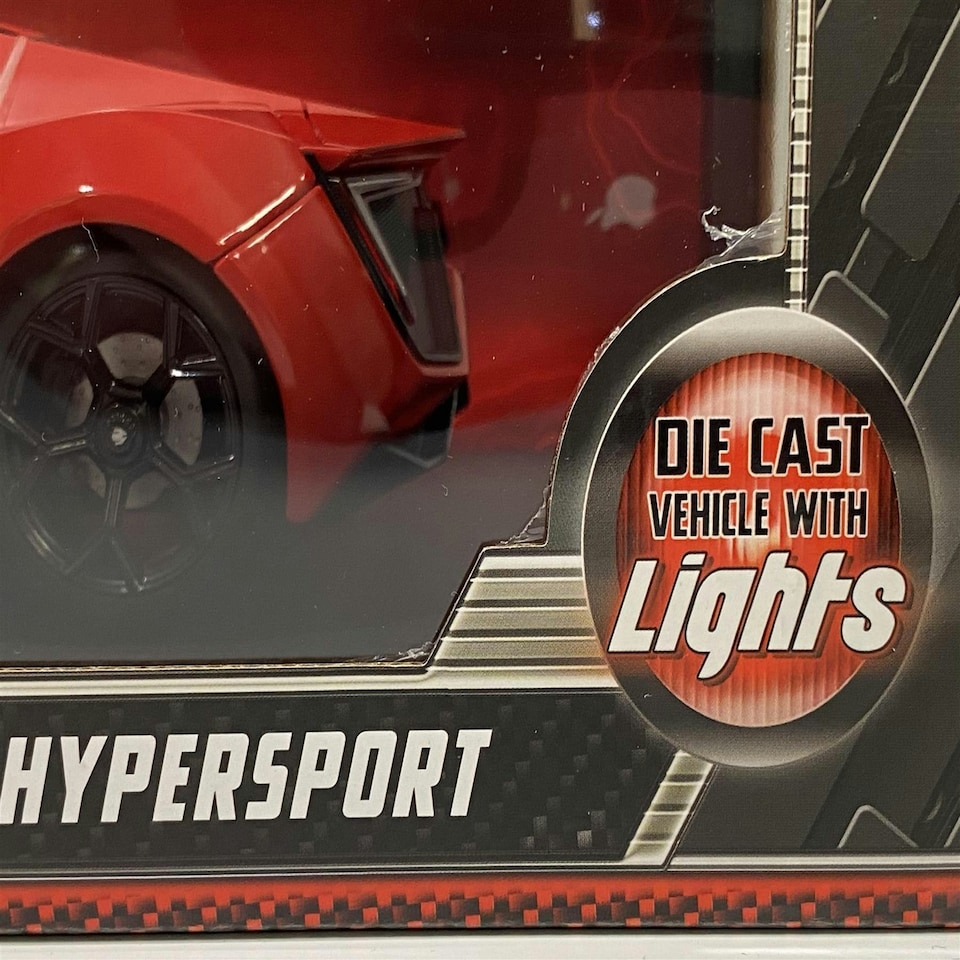image 1 of Fast and Furious Doms 2014 Lykan Hypersport Figure and Working Lights 1:18 Jada 31140