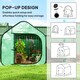 image 3 of Outsunny Mini Pop Up Greenhouse w/ Reinforced PE Cover, Zipper Door, Green | Green | 1