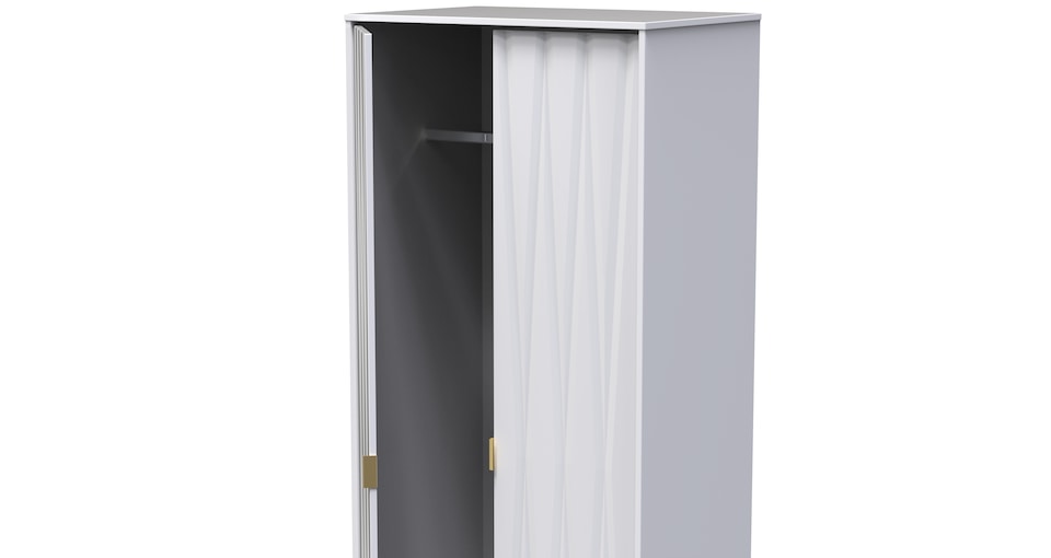 image 1 of Dallas Tall Double Wardrobe in White Matt (Ready Assembled) | White | White Matt