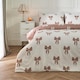 image 1 of OHS Bow Reversible Soft Cosy Plump Duvet Cover and Pillowcase Bedding Set | Multi | Ivory/Mink | Single