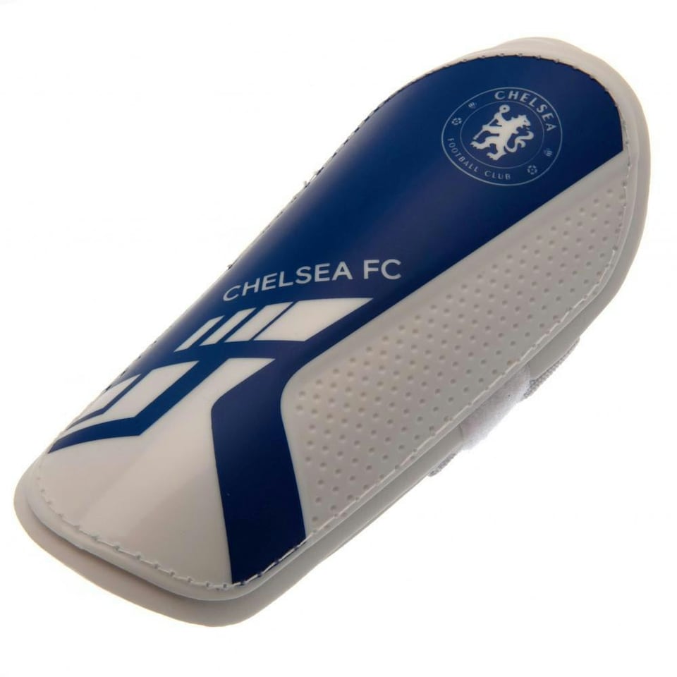 image 1 of Chelsea FC Childrens/Kids Slip-In Shin Guards - Blue/White - S