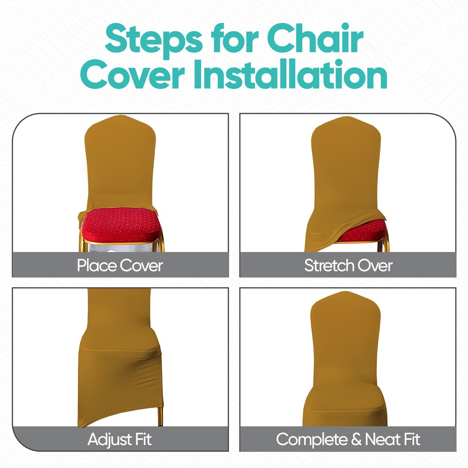 image 1 of Chair Cover Spandex Polyester Stretch Fabric Dining Slipcovers