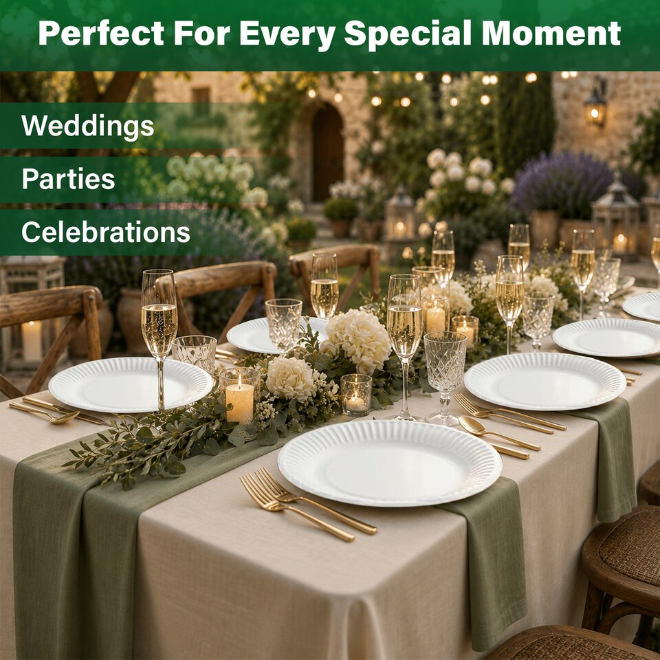 image 1 of ECONX 7"(18cm) Disposable Paper Plates Heavy Duty Dinner Party Plates Tableware