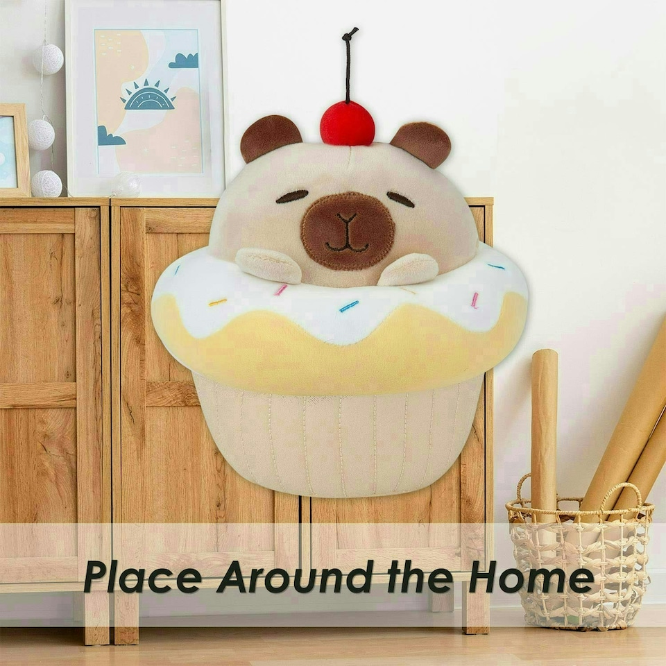 image 1 of Capybara Cup Cake Soft Toy Cute Plushie Huggable Cuddly Stuffed Toy 20cm Yellow