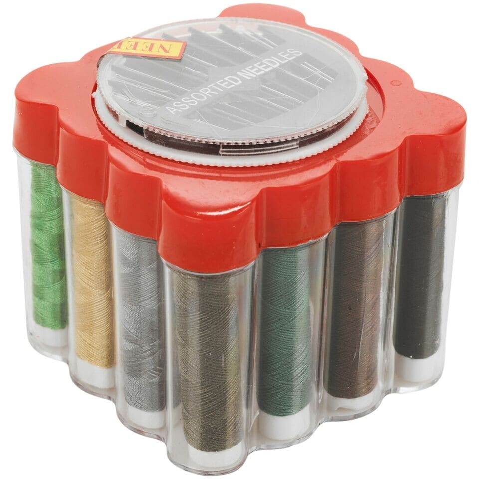 image 1 of 39-PC Sewing Kit with Wooden Sewing Box