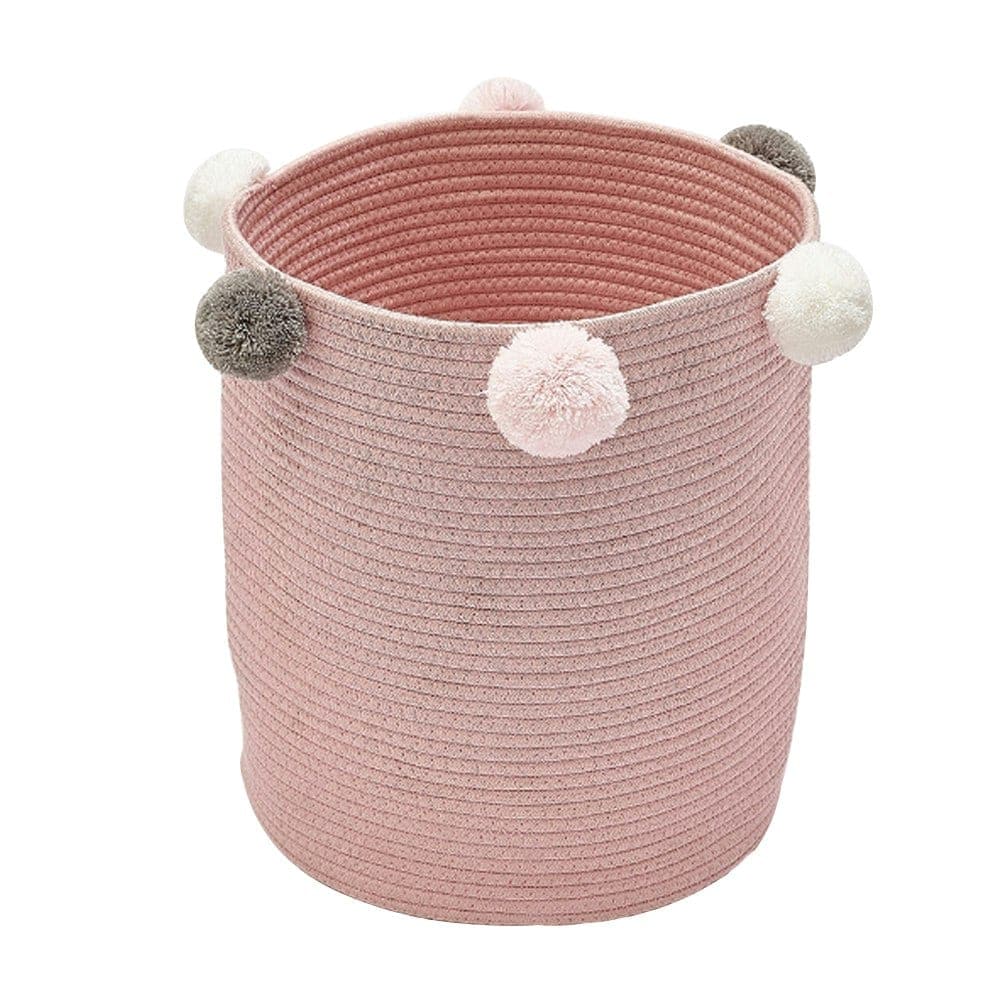 Living and Home Toy Storage Basket Cotton Rope Woven Laundry - Pink