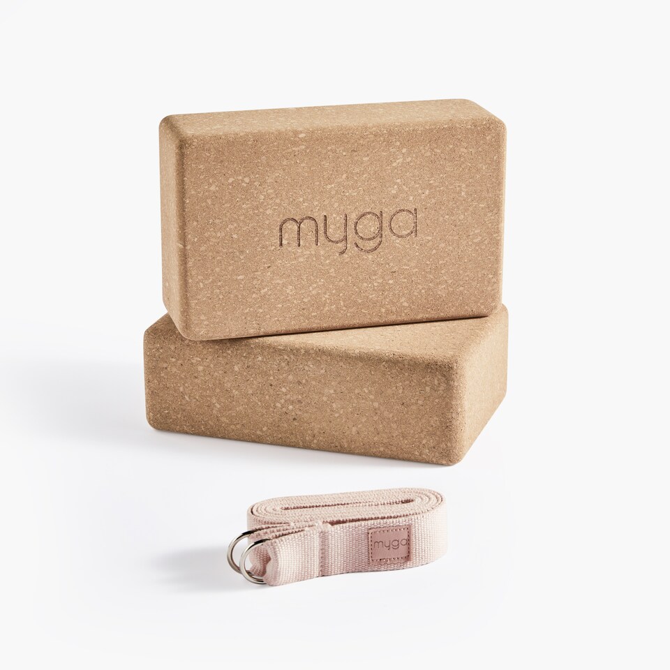 image 1 of Myga Pair of Cork Blocks and Strap - Blush