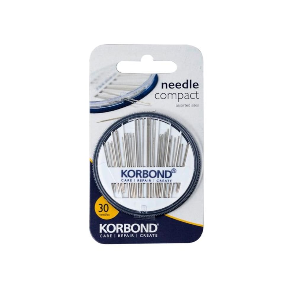 Korbond Compact Hand Sewing Needles (Pack of 30) | Silver | Silver | 1