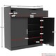 image 3 of Vida Designs Dalby 2 Door 1 Drawer Shoe Cabinet Shoe Rack Storage Cupboard, Black