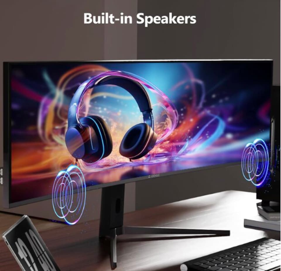 image 1 of Z-Edge 40 Inch Curved Ultrawide Monitor 5K2K 120Hz WUHD 5120x2160 1ms Black | 21:9 IPS Panel, 1ms MPRT, HDMI 2.1, DP 1.4, 130% sRGB, Adaptive Sync, Height Adjustable, Built-in Speakers, PIP & PBP