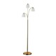 image 3 of ValueLights 3 Way Polished Copper Floor Lamp With White Frosted Glass Dome Shades