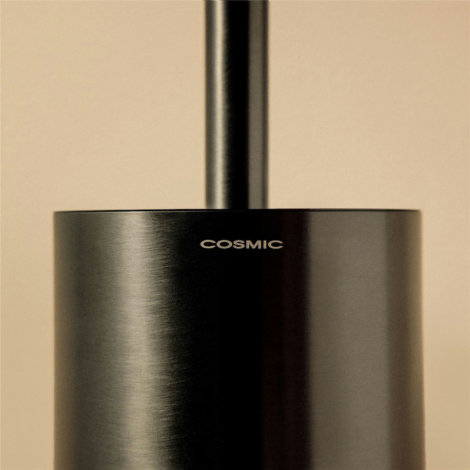 image 1 of Cosmic Toilet Brush & Holder with Screws & Durable Stainless Steel, Matt Black
