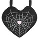 image 3 of Spiderweb Heart Satin Tote Bag Black