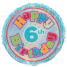 Happy 6th Birthday Foil Helium Balloon 46cm / 18 in