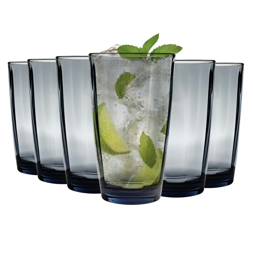 image 1 of Bormioli Rocco Pulsar Highball Glasses - 470ml - Blue - Pack of 6