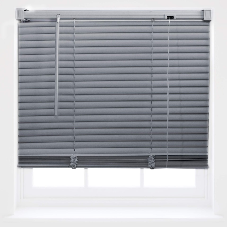 image 1 of FURNISHED Modern PVC Venetian Blinds Durable Window Blinds for Homes and Offices | Grey | Grey | (W) 195cm x (L) 150cm