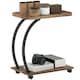 image 1 of HOMCOM C Shaped Side Table with Storage & Wheels for Living Room, Brown Brown