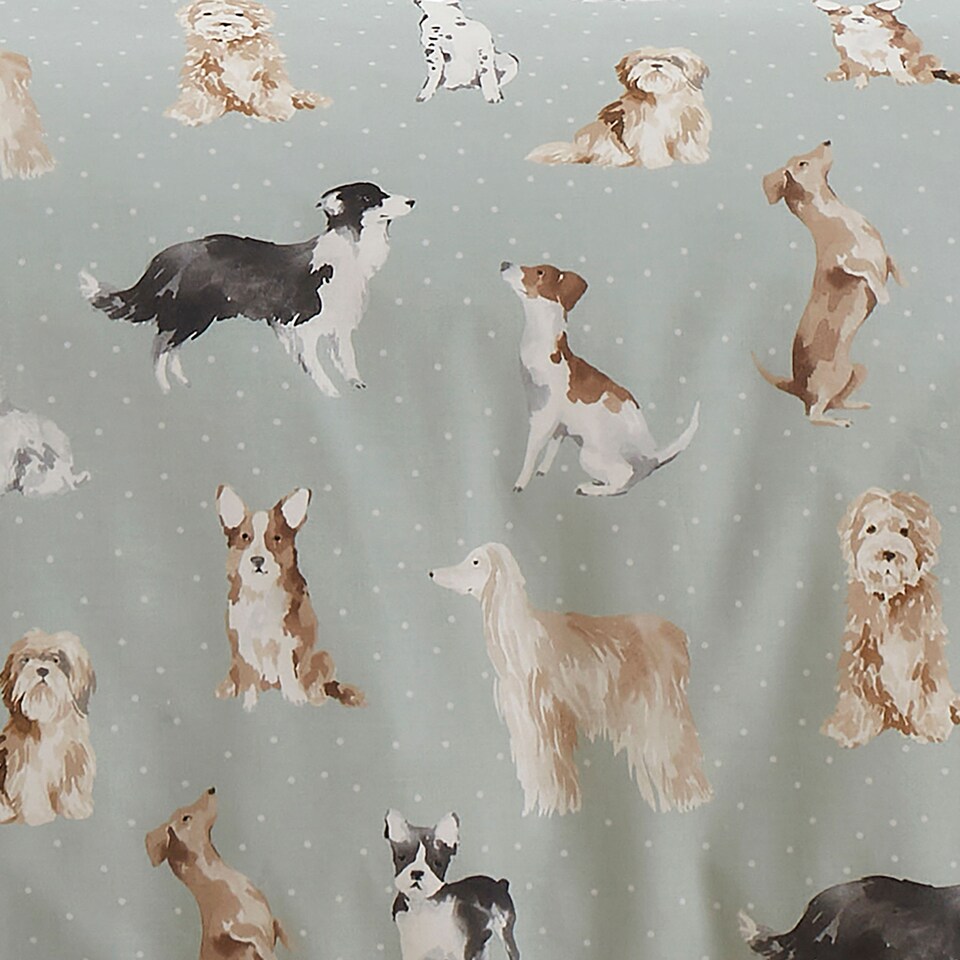 image 1 of Fusion Cute Dogs Duvet Cover Set Duck Egg