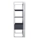 image 3 of Interiors by Premier Hi Gloss Grey Shelf Unit, Sleek Grey Gloss Shelves with Polished Stainless Steel Frame, Modern Open Storage Silver