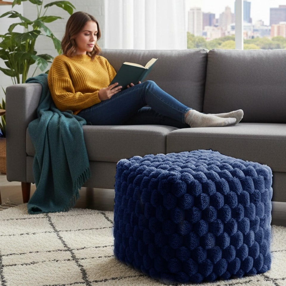 image 1 of Home Republic Chunky Popcorn Faux Fur Bean Bag