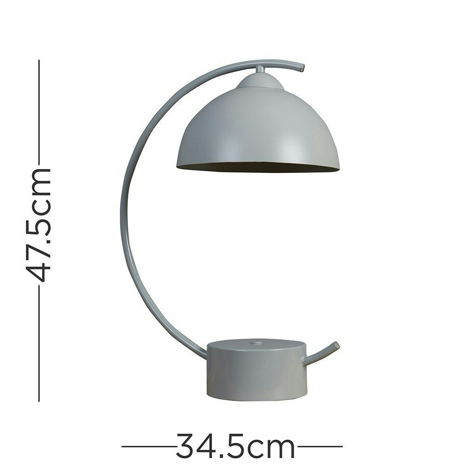 image 1 of ValueLights Lua Painted Grey Table Lamp and E14 Golfball LED 4W Warm White 3000K Bulb
