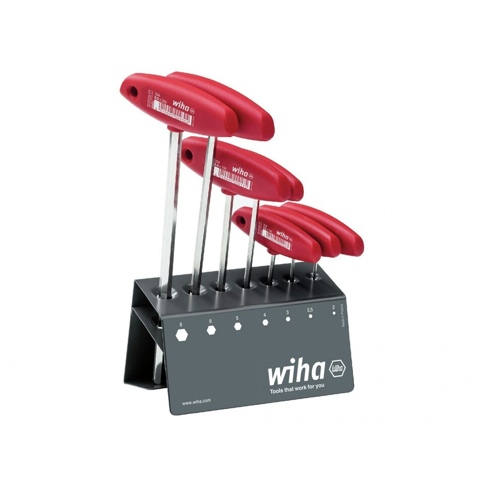 image 1 of Wiha L-key With T-handle Set, 8 Piece - Multi Colour - One Size