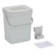 image 1 of 3L Wall Mounted Hanging Recycling Waste Bin Kitchen Cabinet Door with Handle & Lid | Grey | Grey