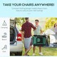image 4 of Outsunny 2 Pcs Zero Gravity Lounger Folding Recliner Chair Cup Holder Green