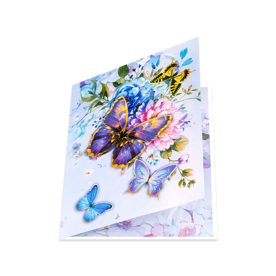image 1 of Colorful Whispers Butterfly & Flower 3D Pop Up Greeting Card