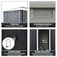 image 4 of Outsunny 9 x 4FT Outdoor Metal Frame Garden Storage Shed, Grey
