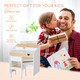 image 8 of HOMCOM Two-Piece Kids Desk and Chair Set Children Study Table w/ Storage White