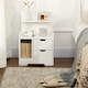 image 7 of HOMCOM Bedside Table, Small Bedside Cabinet with 2 Drawers and Storage Shelves, Modern Nightstand for Bedroom, White