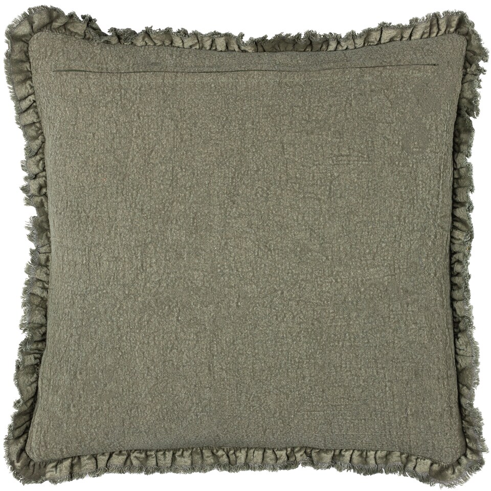 image 1 of Yard Bertie Cotton Velvet Cushion | Green | Moss | 45 x 45cm | 1