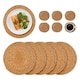 image 1 of Argon Tableware 12pc Round Placemats & Coasters Set - Woven Typha Kitchen Dining Table Mats Drinks Coaster Protector Mats | Brown | Brown | One Size | 12