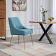 image 4 of Set of 2 Lograto Fabric Dining Chairs - Teal