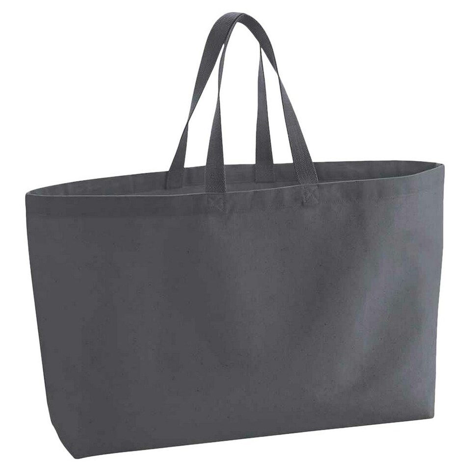 Westford Mill Canvas Oversized Tote Bag - Graphite Grey - One Size Grey