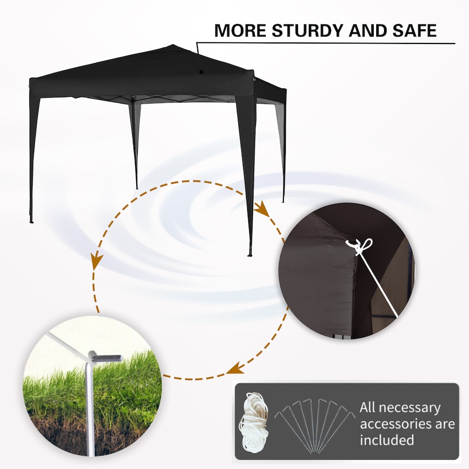 image 1 of MCC Direct 2X2 Pop up Black Gazebo | Black | Black