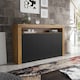 image 2 of Sideboard TV Unit TV Stand Oak Black Storage Cabinet Media Console Cupboard 155cm