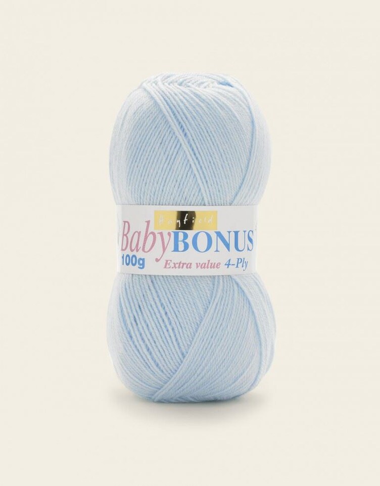 Hayfield Blue Baby Bonus 4 Ply Yarn (Value Pack 10 x 100g Balls) For Crochet, Knitting - 466m per ball