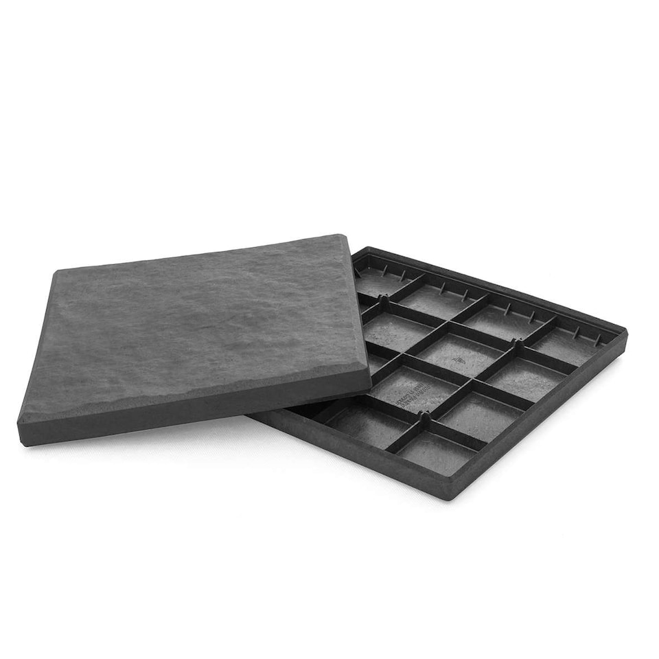 image 1 of Square Stomp Stone Grey Slate Stepping Stones - Pack of 8