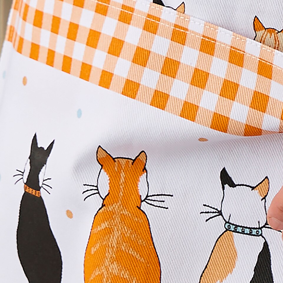 image 1 of Ulster Weavers Cats In Waiting Apron - Cotton Orange