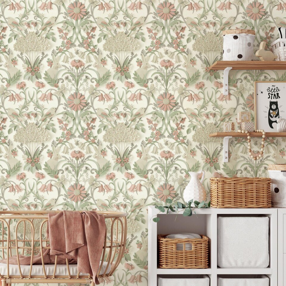image 1 of Fine Decor Woodland Cream Wallpaper Paste The Paper Washable Kids Room Bedroom