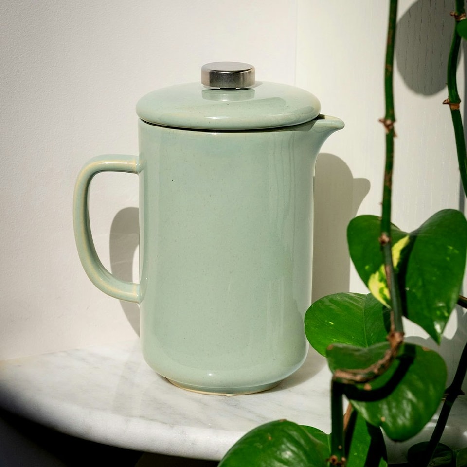 image 1 of Upper Street Percolé Six Cup Sage Green Ceramic Cafetière