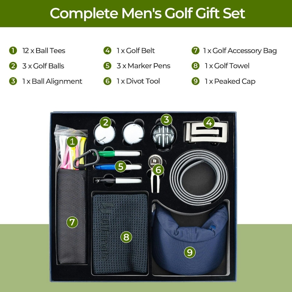 image 1 of COSTWAY Golf Gift Set for Men Complete Golf Accessories Set