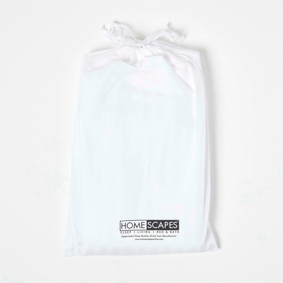 image 1 of Homescapes White Cotton Stripe Cot Bed Duvet Cover Set 330 Thread Count White | One Size