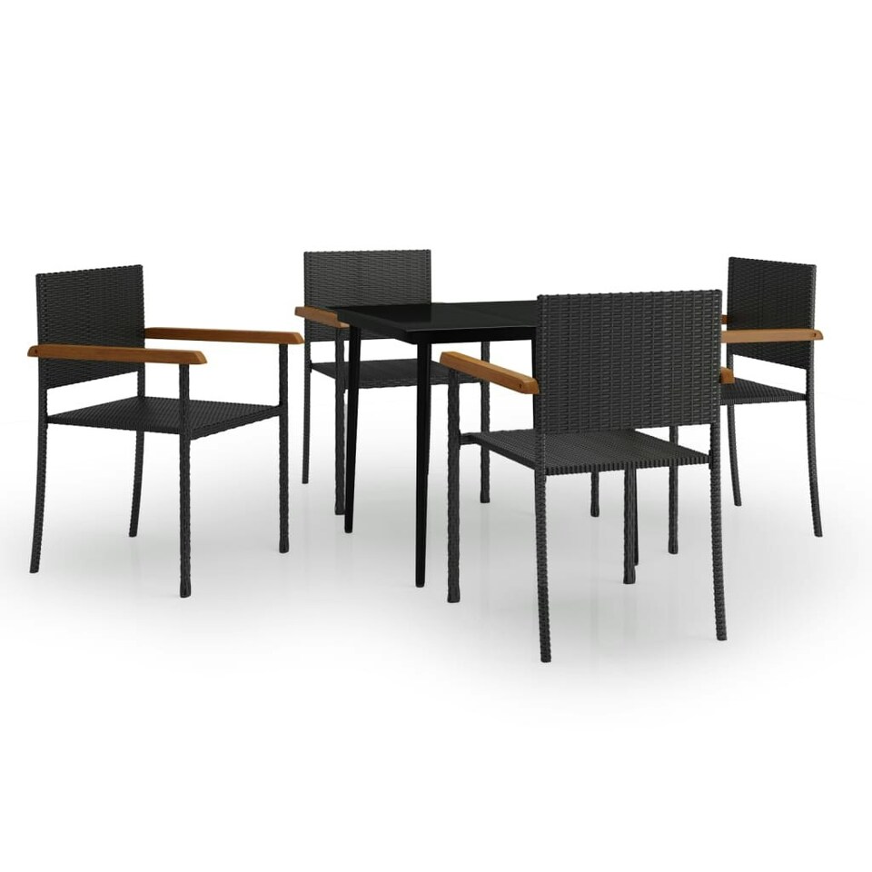 5 Piece Garden Dining Set Black Tesco Groceries