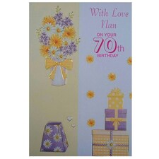With Love Nan On Your 70th Birthday card