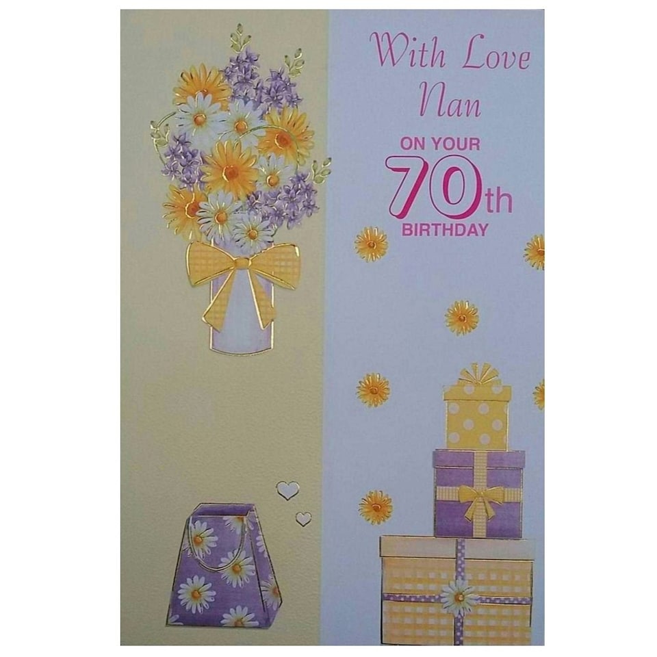 image 1 of With Love Nan On Your 70th Birthday card