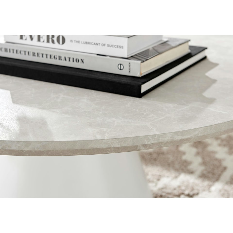 image 1 of Furniturebox Palma Round Beige Stone Coffee Table