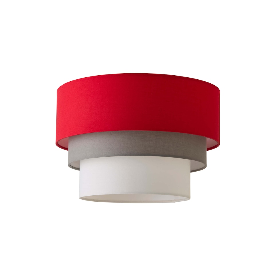 image 1 of ValueLights Aztec 3 Tier Red Fabric Ceiling Light Shade and Bulb